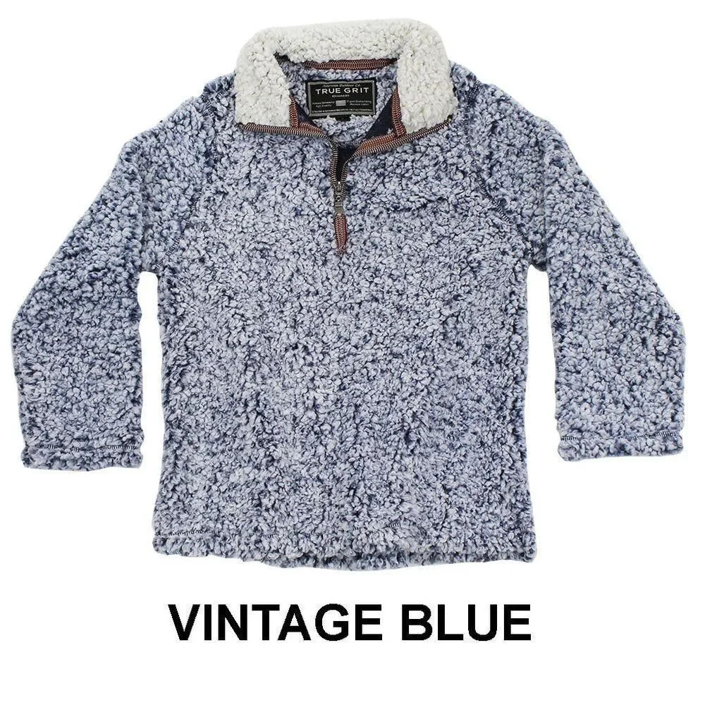 True Grit Women's Frosty Tip‎ 1/4 Zip Pullover In Vintage Blue Size Small